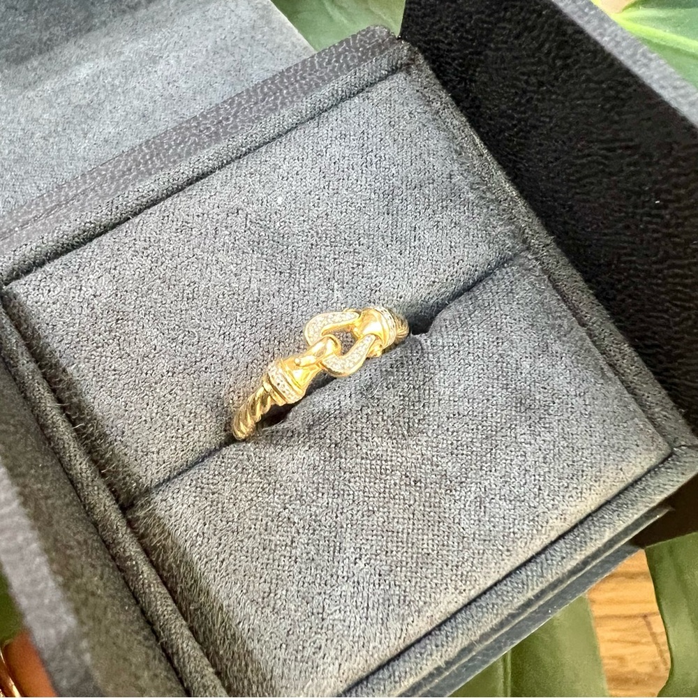 ❤️ David Yurman 18K Petite Buckle Ring Sz 6 - Picture 5 of 5